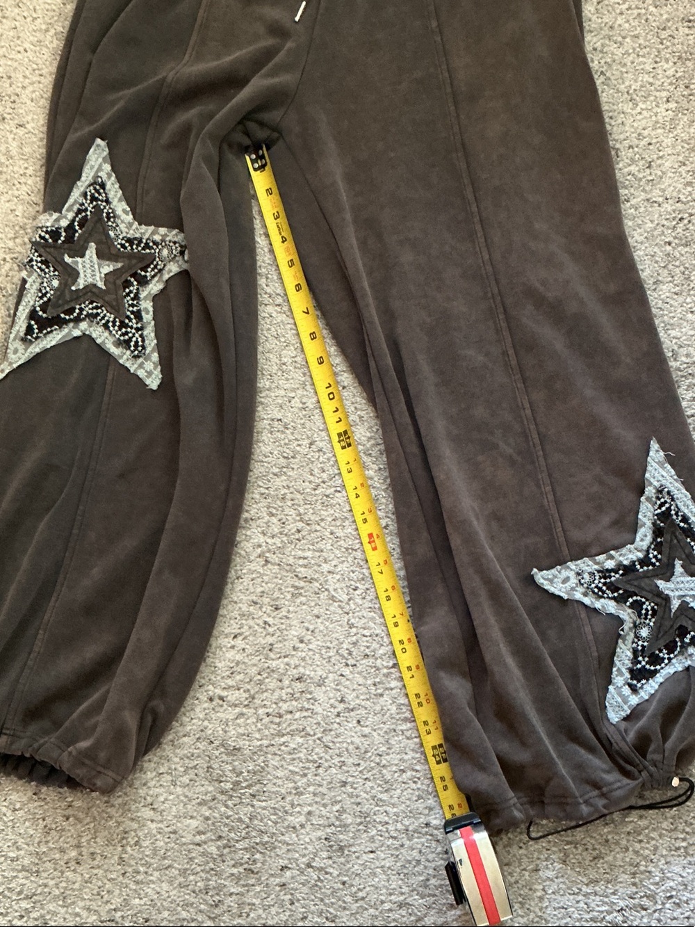 Davi & Dani Star Jogger Scuba Boho Pants ~ Mineral Wash Black - Picture 10 of 14